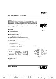 ZXSC400 datasheet pdf Zetex Semiconductors