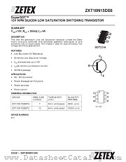 ZXT10N15DE6 datasheet pdf Zetex Semiconductors