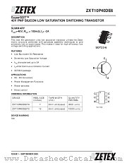 ZXT10P40DE6 datasheet pdf Zetex Semiconductors