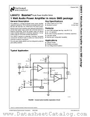 LM4872ITP datasheet pdf National Semiconductor