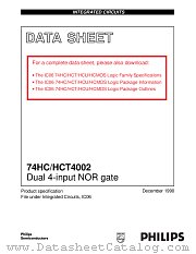 74HC4002DB datasheet pdf Philips