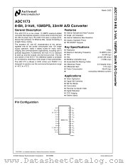 ADC1173CIMTC datasheet pdf National Semiconductor