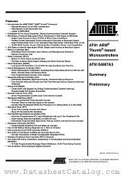 AT91SAM7A3 datasheet pdf Atmel