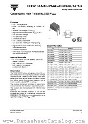 SFH615AGR-X007 datasheet pdf Vishay