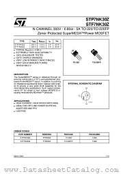 STP7NK30Z datasheet pdf ST Microelectronics