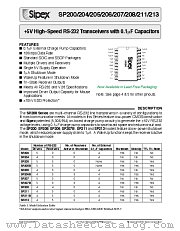 SP206ET-L/TR datasheet pdf Sipex Corporation