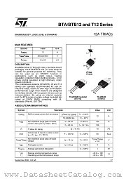 BTA12-600CWRG datasheet pdf ST Microelectronics