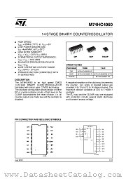 M74HC4060 datasheet pdf ST Microelectronics