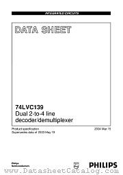 74LVC139BQ datasheet pdf Philips