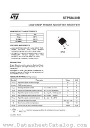 STPS8L30B-TR datasheet pdf ST Microelectronics