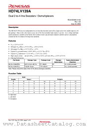 HD74LV139A datasheet pdf Renesas
