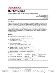 HD74LV1GT02A datasheet pdf Renesas