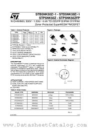 STB5NK50Z-1 datasheet pdf ST Microelectronics