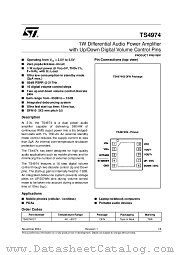 TS4974IQT datasheet pdf ST Microelectronics