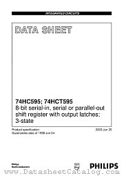 74HC595BQ datasheet pdf Philips