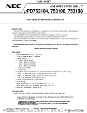 UPD753106 datasheet pdf NEC