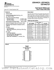CD74HC21MT datasheet pdf Texas Instruments