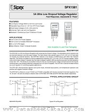 SPX1581T-3.3/TR datasheet pdf Sipex Corporation