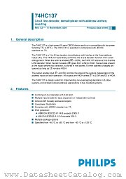 74HC137N datasheet pdf Philips