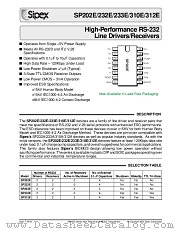 SP232ECT-L datasheet pdf Sipex Corporation