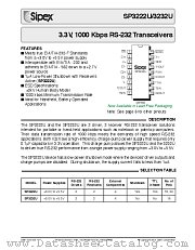 SP3232UCA-L/TR datasheet pdf Sipex Corporation