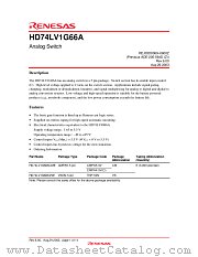 HD74LV1G66A datasheet pdf Renesas