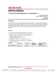 HD74LV2G53A datasheet pdf Renesas