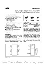 M74HC4852MWR datasheet pdf ST Microelectronics