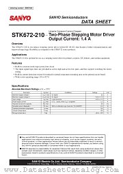 STK672-210 datasheet pdf SANYO