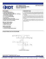 IDT74ALVC245PG8 datasheet pdf IDT
