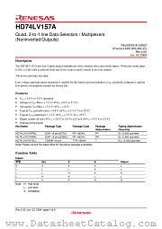 HD74LV157A datasheet pdf Renesas