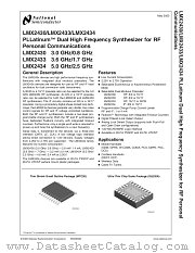LMX2433 datasheet pdf National Semiconductor
