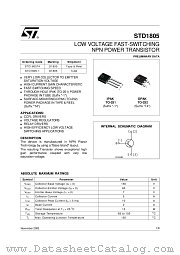 STD1805 datasheet pdf ST Microelectronics