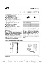74VHCT138A datasheet pdf ST Microelectronics