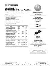 MBRP40045CTL datasheet pdf ON Semiconductor