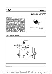 TDA2006V datasheet pdf ST Microelectronics