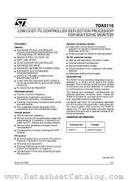 TDA9116 datasheet pdf ST Microelectronics