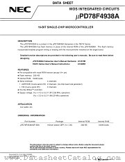 UPD78F4938AGF-3BA datasheet pdf NEC