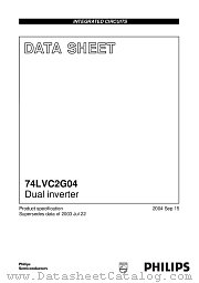 74LVC2G04 datasheet pdf Philips