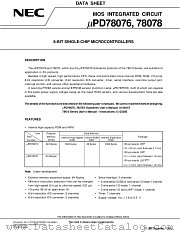 UPD78076GF-XXX-3BA datasheet pdf NEC