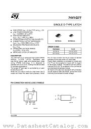74V1G77 datasheet pdf ST Microelectronics