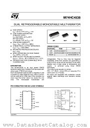 M74HC4538 datasheet pdf ST Microelectronics