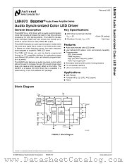 LM4970SDX datasheet pdf National Semiconductor