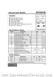 SFU9130TU datasheet pdf Fairchild Semiconductor