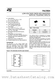 74LVX04 datasheet pdf ST Microelectronics