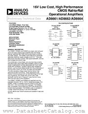 AD8661ACPZ-R2 datasheet pdf Analog Devices