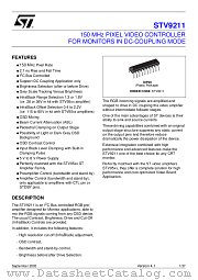 STV9211 datasheet pdf ST Microelectronics