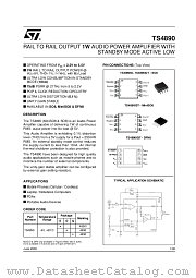 TS4890IQT datasheet pdf ST Microelectronics