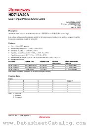 HD74LV20A datasheet pdf Renesas
