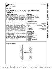 ADC08100EVAL datasheet pdf National Semiconductor